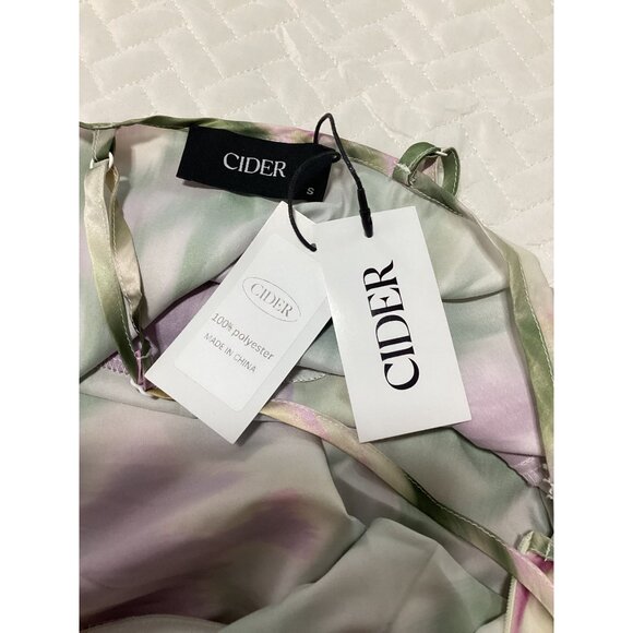 Cider Womens Asymmetrical Ruched Floral Dress Size Small Summer100% Polyester - Picture 3 of 8